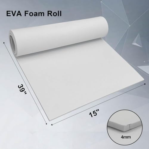 biguphate EVA Foam Roll, 4mm White, 15"x39" High Density Craft Foam - color: WHITE, size: 1 PACK-38x100CM-4MM