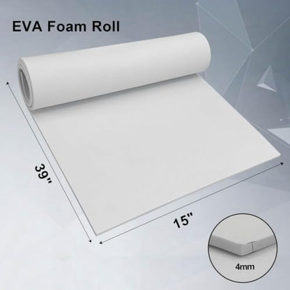biguphate EVA Foam Roll, 4mm White, 15"x39" High Density Craft Foam - color: WHITE, size: 1 PACK-38x100CM-4MM