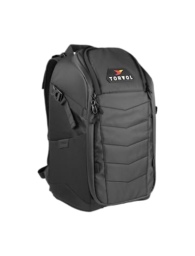 Torvol Quad PITSTOP Backpack Stealth Edition, Compact FPV Drone Backpack for 2 Drones, Fits DJI Mini 3, Mini 4 Pro, DJI Neo, with Laptop Compartment, Waterproof Rain Cover, Black, 26L