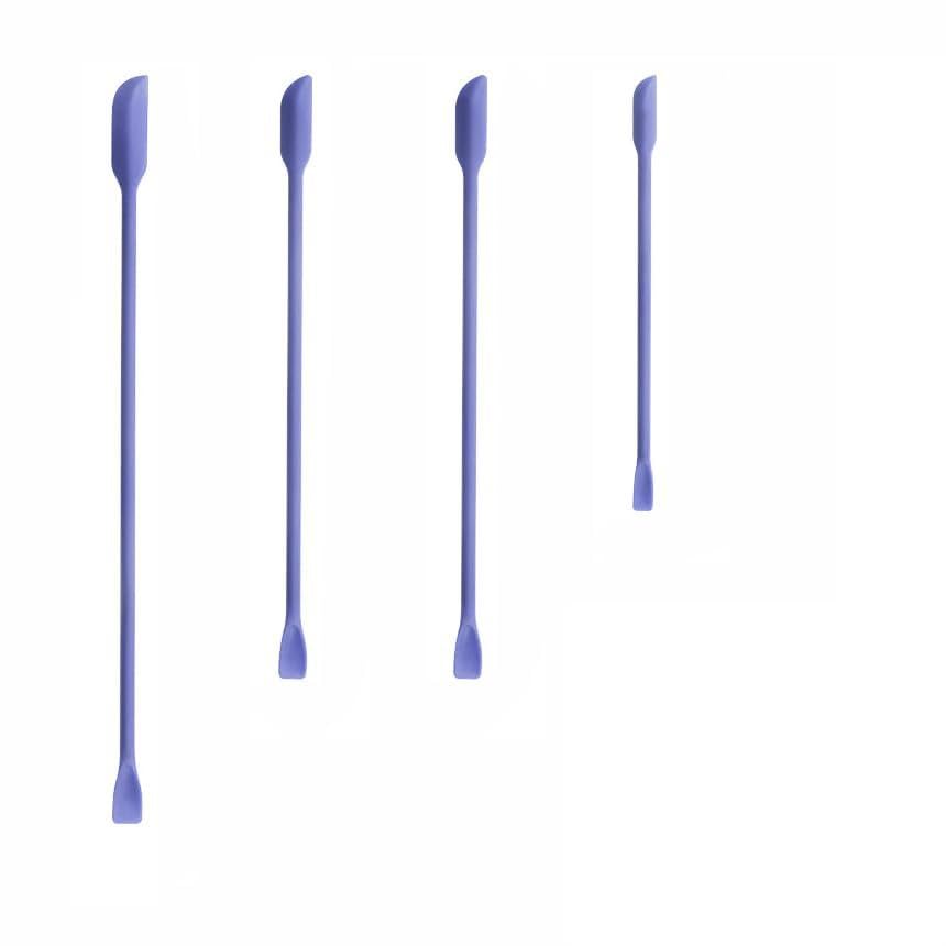 4pcs Mini Silicone Spatula for Mixing Beauty Makeup Narrow Cans - color: 4pcs Purple