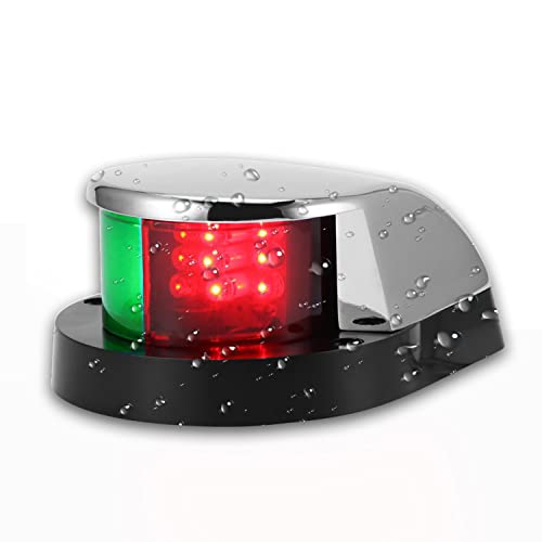 Qidoe Boat Navigation Lights, Marine Navigation Light, Boat Bow Light, 12V IP68 Waterproof Marine Navigation Lamp Boats Bow Lights with Red and Green LED for Boat Pontoon Skeeter Yacht