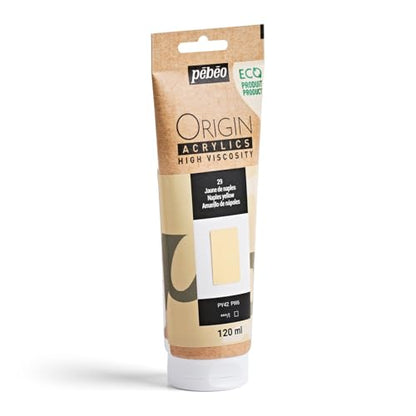PEBEO Origin Acrylics 120ml Matte Acrylic Paint, Naples Yellow - color: Naples Yellow