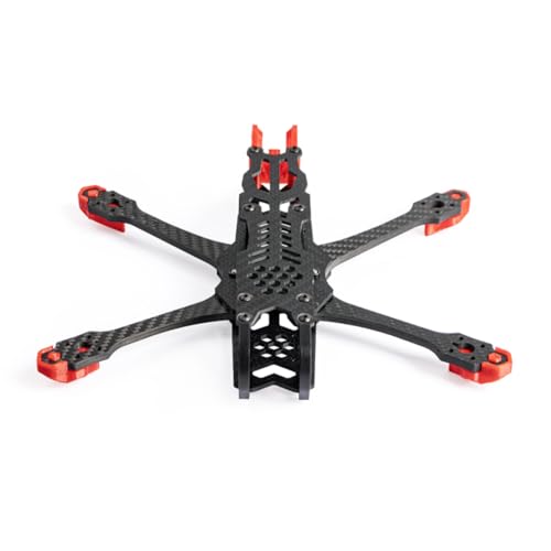 JeeFly 225mm FPV Drone Frame Carbon Fiber 5 inch Quadcopter Freestyle Frame Kit Lightweight X-Class Racing Chassis with Battery Strap (Drone Frame with 3D prints) - size: Drone Frame with 3D prints