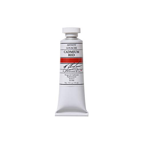 M. Graham 1/2-Ounce Tube Gouache Paint, Cadmium Red - color: Cadmium Red, size: 0.5 Fl Oz (Pack of 1)