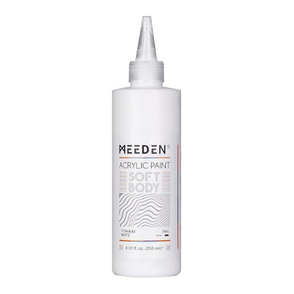 MEEDEN Titanium White Acrylic Paint: Matte Finish 250ml/8.45oz Soft Body - color: Titanium White