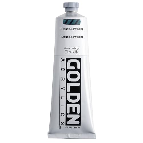 GOLDEN Heavy Body Acrylics, Turquoise (Phthalo), 5 fl. oz. Tube