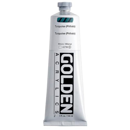 GOLDEN Heavy Body Acrylics, Turquoise (Phthalo), 5 fl. oz. Tube