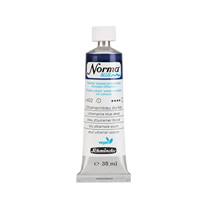 Schmincke - NORMA® Blue, 21402009, finest water-based artists' oil colors, highly pigmented, lightfast, vegan, ultramarine blue deep, 35 ml - color: 402 ultramarine blue deep