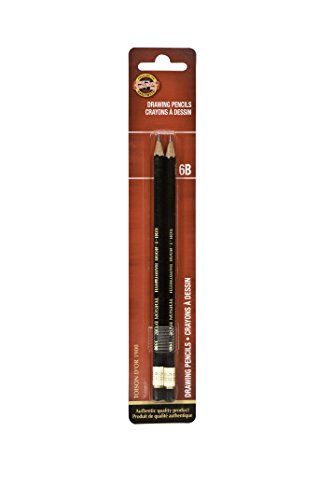 Koh-I-Noor Toison d'Or Graphite Pencil, 6B Degree, 2 Pack (FA1900.6BBC) - size: 2 Count (Pack of 1), style: 6B