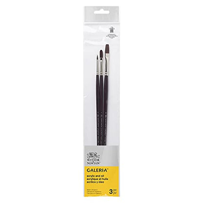 Winsor & Newton Galeria Acrylic Brush Pack, Long Handle, 3 Pack, #2 - style: #2 - Long Handle