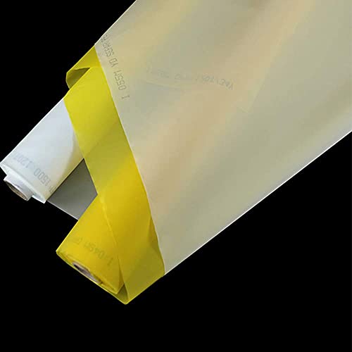Screen Printing White Mesh 110 Mesh 43T 50inch(1.27m) Width 3Y(2.7m/8.8ft) Length for Cloth T-Shirt Screen Printing Machine Fabirc Monofilament Polyester