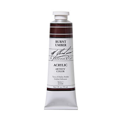 M. Graham 2-Ounce Tube Acrylic Paint, Burnt Umber - color: Burnt Umber, size: 2 Fl Oz (Pack of 1)