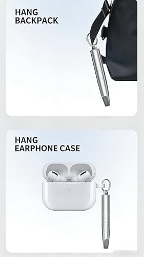 2PCs 3-in-1 Cleaning Brush Mobile Phone Card pin Keychain sim Battery Compartment Multi-Function Cleaning Brush handset Cleaning (Black+Silver) - color: Black+silver