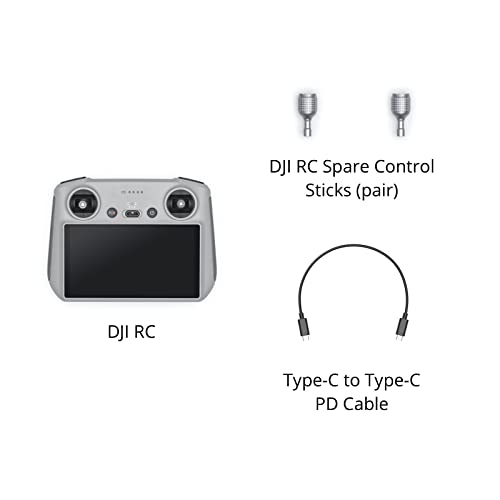 DJI RC, Remote Controller with Lightweight Body, FHD Screen, 4hr Battery, Precision Control Sticks, O3+ Transmission