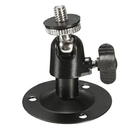2 Pcs Wall Mount Round Base Flexible Bracket Stand for CCTV Camera Camcorder Universal Adjustment Monitoring Bracket (blackbracket) - size: (300)blackbracket