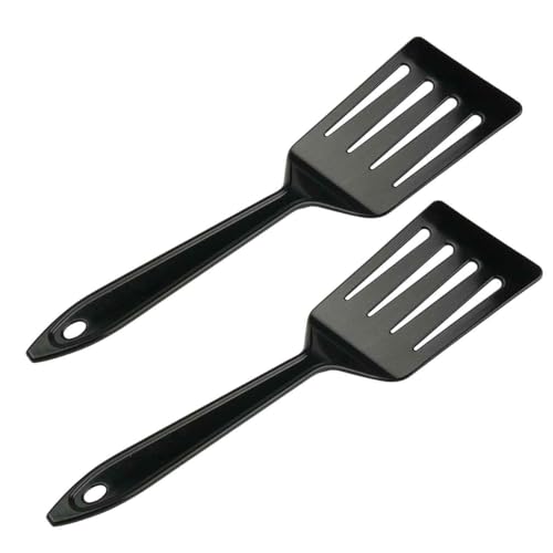 Hutzler 11-inch LOPOL Reinforced Nylon Slotted Spatula Turner, Set of 2 (Black) - color: Black