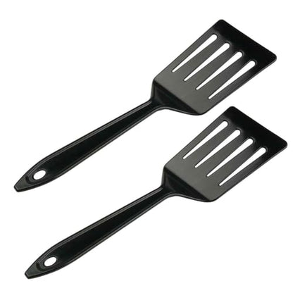 Hutzler 11-inch LOPOL Reinforced Nylon Slotted Spatula Turner, Set of 2 (Black) - color: Black
