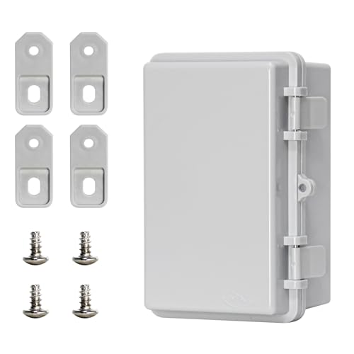 Outdoor Electrical Box Universal ABS Waterproof Junction Box, IP66 Dustproof Outdoor Electrical Box, Durable DIY Enclosure for Wiring Connection and Protection (8.2"x5.1"x4.3") - color: Grey Cover, size: 8.2"x5.1"x4.3"