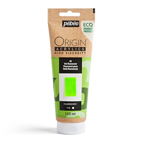 PEBEO Origin Acrylics 120ml Acrylic Paint, Fluorescent Green - color: Fluorescent Green