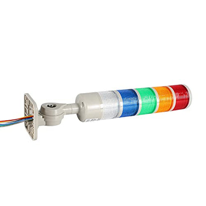 LED Signal Tower Stack Lights, Andon Warning Columns, Flashing/Steady Rotatable Lights, 12V 24V DC (5-Layer, Buzzer) - color: RED/YELLOW/GREEN/BLUE/WHITE DC 12-24V, size: 5 Layer/with Buzzer