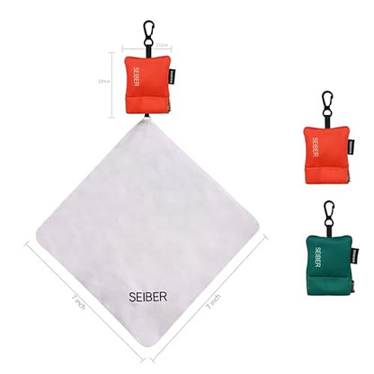 SEIBER Microfiber Eyeglass Cleaning Cloth, Orange & Green, 2 Pcs - color: Dark Green and Orange