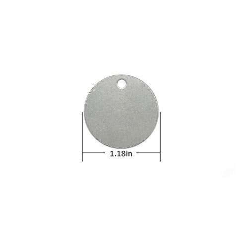 1.18 inch Round Stamping Blanks with Hole Stainless Steel Blank Tags 25 Pack