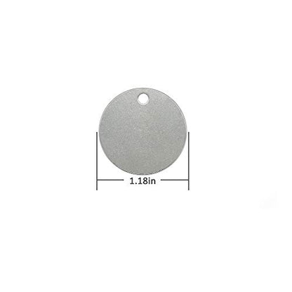 1.18 inch Round Stamping Blanks with Hole Stainless Steel Blank Tags 25 Pack