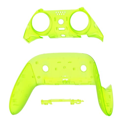 eXtremeRate Top Bottom Decorative Trim Shell Compatible with p s 5 Edge Controller DIY Replacement Front Back Clip Shell, Custom Clear Lime Green Plates Cover Compatible with p s 5 Edge Controller - color: Clear Lime Green