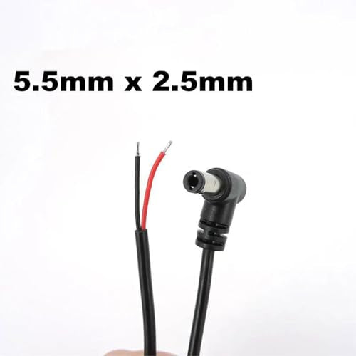 2Pcs 3FT 16AWG DC5.5mm x 2.5mm Right Angle Male Power Pigtails Cable - style: DC5525 Male Right Angle