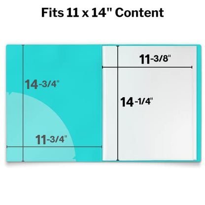 Dunwell 11x14 Art Portfolio Binder, 24 Pockets, Acid-Free, Aqua - color: Aqua, size: 11x14", style: 11x14" Vertical