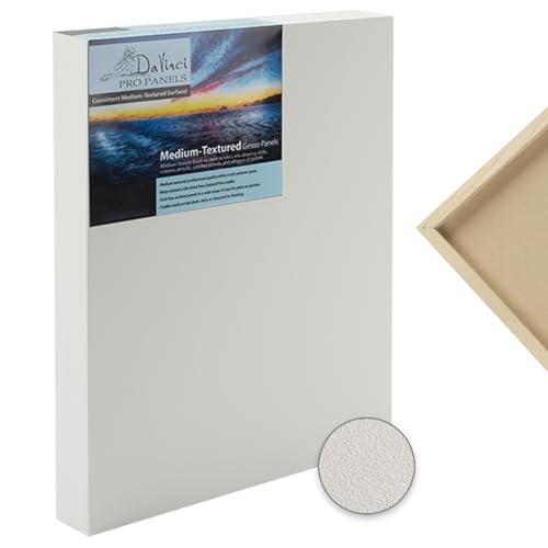 Da Vinci Pro Medium Textured Gesso Panel - 9x12-1-5/8" Depth Wood Panels for Painting - Accepts Mediums Like Canvas - for Oils, Acrylics, Mixed Media, Pastels & Drawing Sticks - size: 9x12", style: 1-5/8" Depth