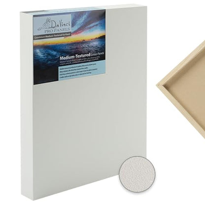 Da Vinci Pro Medium Textured Gesso Panel - 9x12-1-5/8" Depth Wood Panels for Painting - Accepts Mediums Like Canvas - for Oils, Acrylics, Mixed Media, Pastels & Drawing Sticks - size: 9x12", style: 1-5/8" Depth