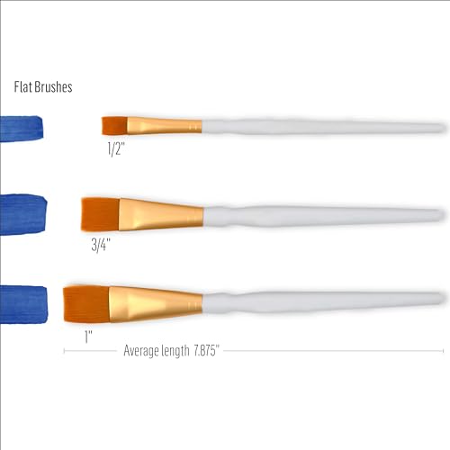FolkArt Plaid Nylon Brush Set, 50559 Brown (3-Piece)