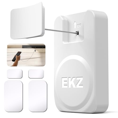 EKZ Magnetic Remote Control Holder with 6.5FT Retractable Steel Cable, Anti-Lost Remote Tether Lock with Auto-Rewind & Adhesive Wall Mount for TV, AC, Monitor & Home Remote Controls (White,2 Pcs) - color: White, size: 2 Pcs