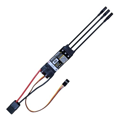 Bidirectional 40A Electronic Speed Controller, 2-6S Lipo ESC with XT60 Connector, 7.4-25V, for RC Vehicles, Drones, Robotics, & Underwater Thruster (40A) - size: 40A