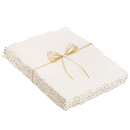 25 Sheets Watercolor Paper 6 x 8 in, 300 GSM, Deckled Edge, Ivory - size: 6 x 8 inch