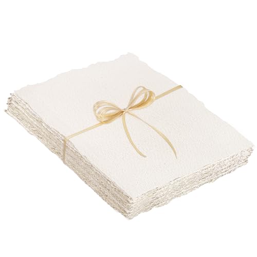 25 Sheets Watercolor Paper 6 x 8 in, 300 GSM, Deckled Edge, Ivory - size: 6 x 8 inch