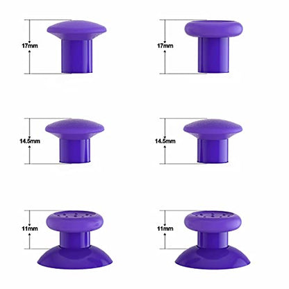 eXtremeRate ThumbsGear Interchangeable Ergonomic Thumbstick for PS5 Controller, for PS4 All Model Controller - 3 Height Domed and Concave Grips Adjustable Joystick - Purple - color: Purple