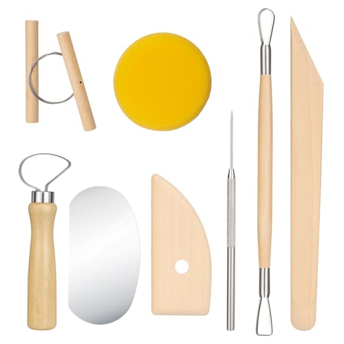 Amrules 8 Pcs Polymer Clay Sculpting Tools Kit for Adults, Light Yellow - color: Lightyellow-8Pcs