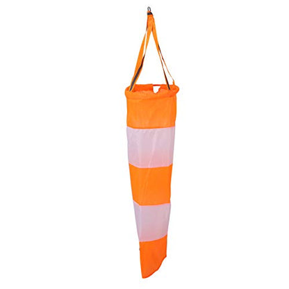 Airport Fluorescent Windsock, Nylon Airport Windsock Outdoor Wind Measurement Sock Bag with Reflective Belt Wind Vane Weather Bag (1 Meter red and White Fluorescent