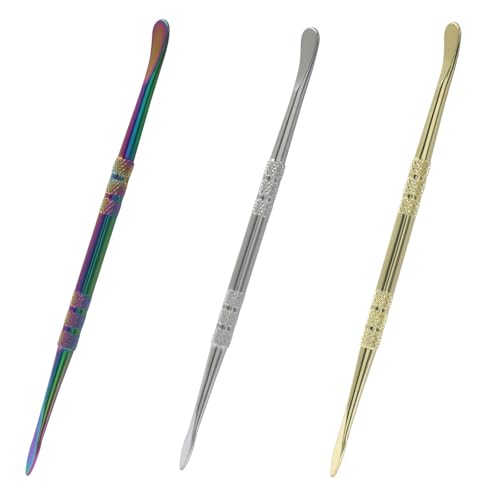 OSVJE 3 Pack Stainless Steel Wax Carving Tools, Golden/Silver/Rainbow - color: Golden/Silver/Rainbow