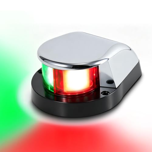AnTom Boat Navigation Lights Red and Green Marine LED Bow Signal Light