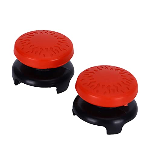 ASHATA 2Pcs Thumbstick for 3D Texture Thumb Grip Stick Joystick Thumbstick for PS 5 Controller Red - color: red