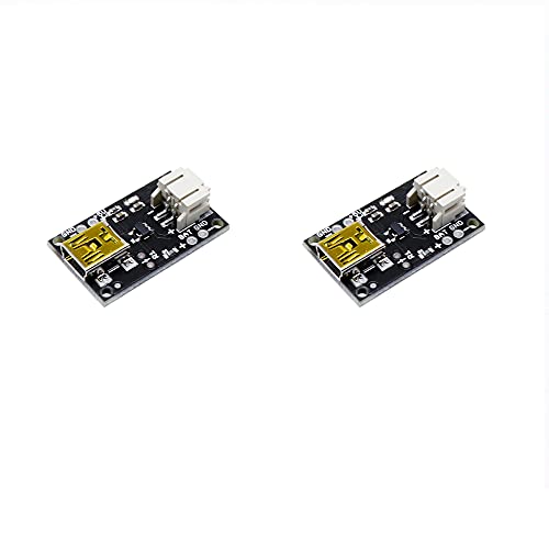 Treedix 2pcs Mini USB LiPo Battery Charger Board with Battery Protection JST Socket with LED Indicator Charging Rate Adjustable Automatic Power-Down
