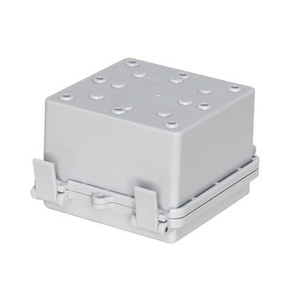 Junction Box - Waterproof Electrical Box ABS Plastic Enclosure Switch Router Project Box Latch Hinged Project Enclosure Gray Cover(4.3"x4.3"x2.9") - color: Grey Cover, size: 4.3"x4.3"x2.9"