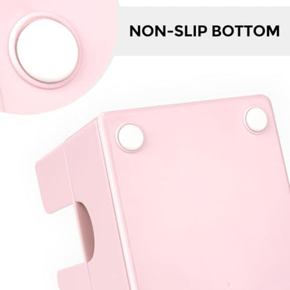 SKYDUE Small Desk Organizer with Sticky Notes Holder,Pen Holder for Desk - color: Pink