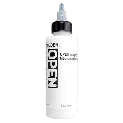 GOLDEN OPEN Acrylic Medium (Gloss), 4 fl. oz. Bottle - size: 4 Fl Oz (Pack of 1)