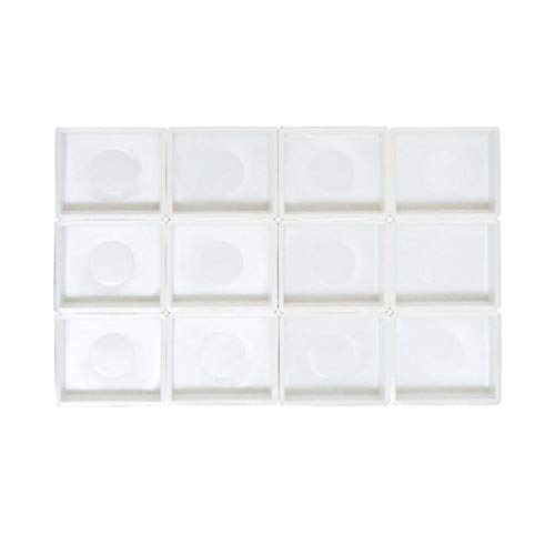 FCLUB 12PCS Refillable Empty Watercolor Half Pans, 2ml - color: White, size: 12 Pieces 2 ml Half Pans