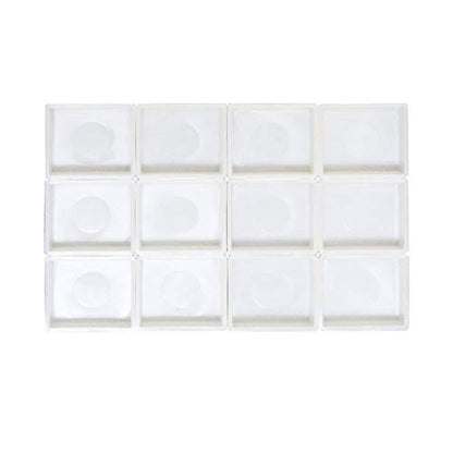 FCLUB 12PCS Refillable Empty Watercolor Half Pans, 2ml - color: White, size: 12 Pieces 2 ml Half Pans