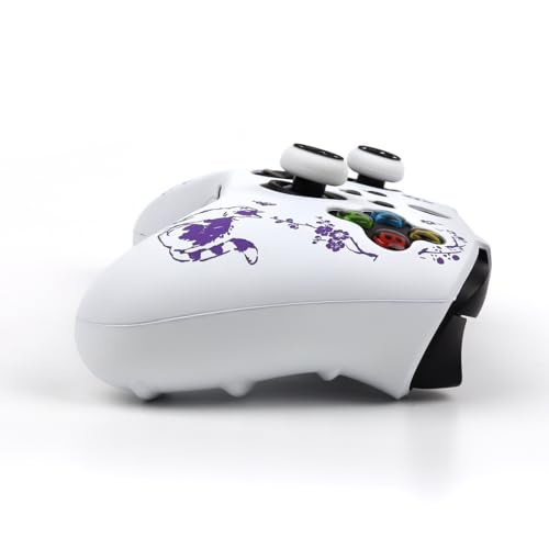 Cat Among Blossoming Branches Skin Compatible with Xbox Series X Wireless Controller, RALAN Protector Case， Customised Thumb Grips Cap - color: Cat White Purple